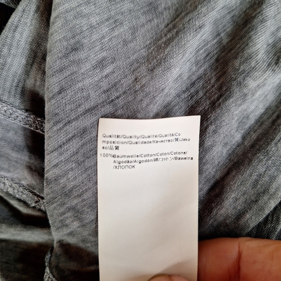 Hugo Boss Mens Raw Edge Collared Henley. Greenish Gray. Size L - Picture 6 of 8